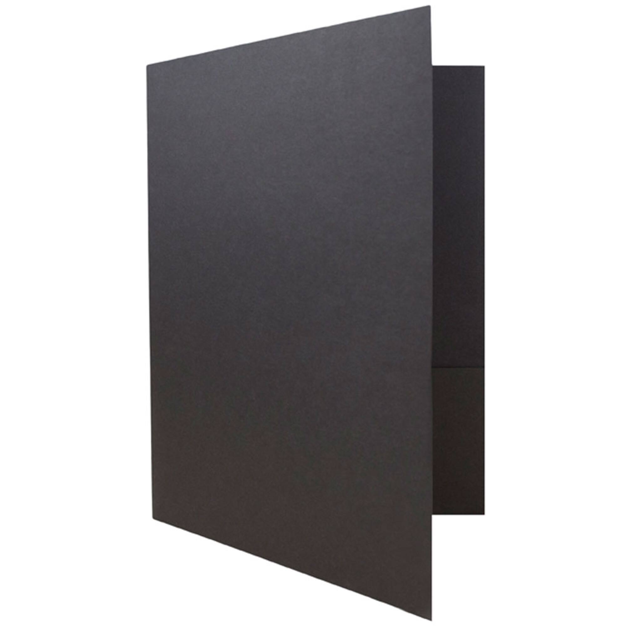 JAM Paper Black 2-Pocket Textured Linen Business Folders, 50ct.